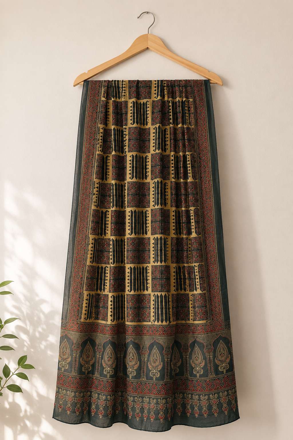 Ajrak Desen İşlemeli Anarkali Set
