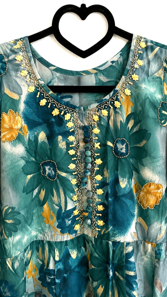 Neela Anarkali Set
