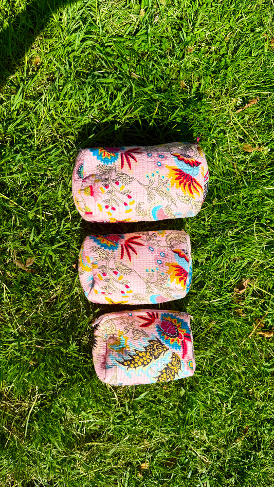 Jaipuri Baby Pink Make-up Bags