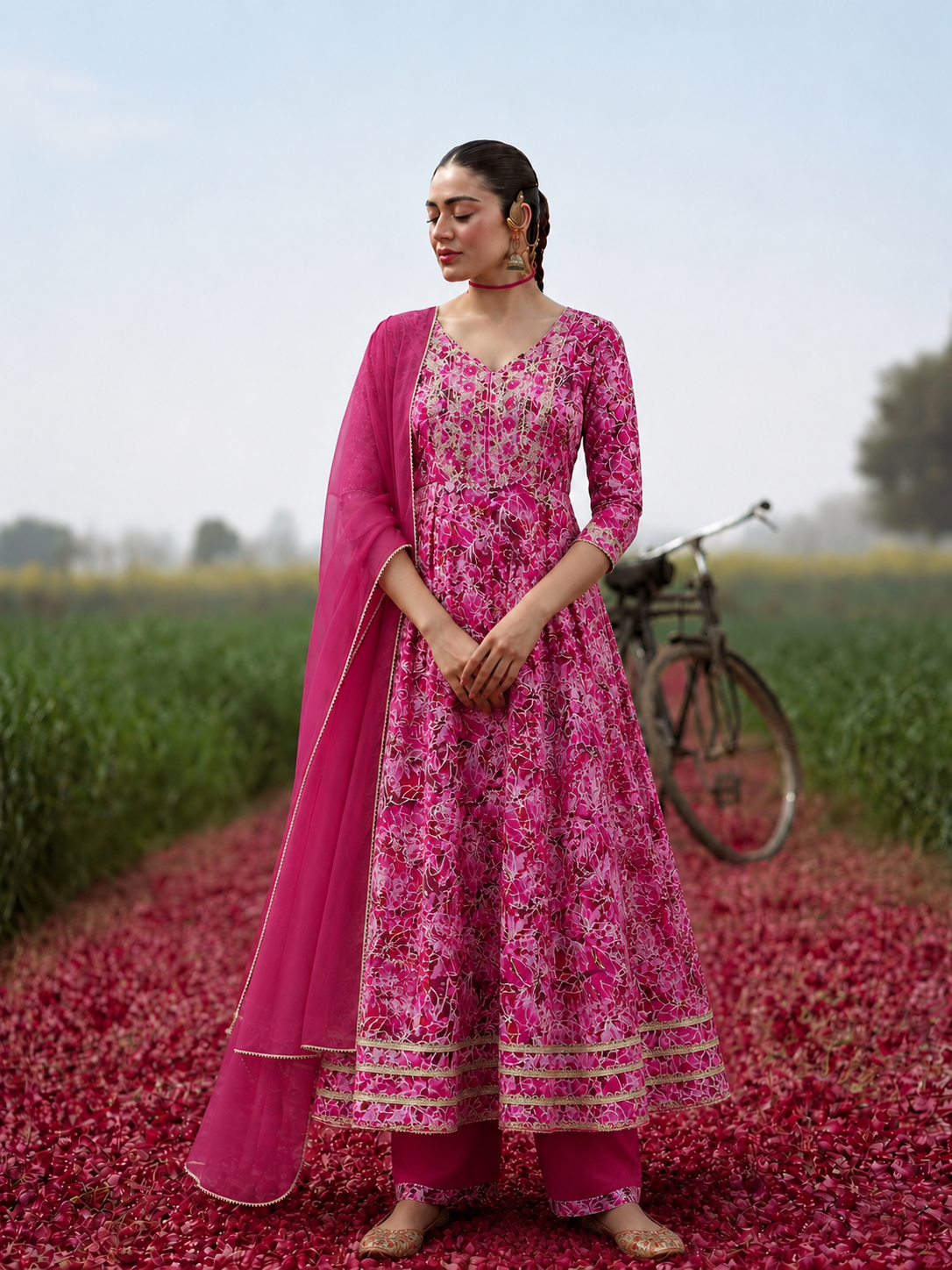 Gulabi Anarkali Set