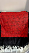Kırmızı Pashmina Full Jaal İşlemeli Şal
