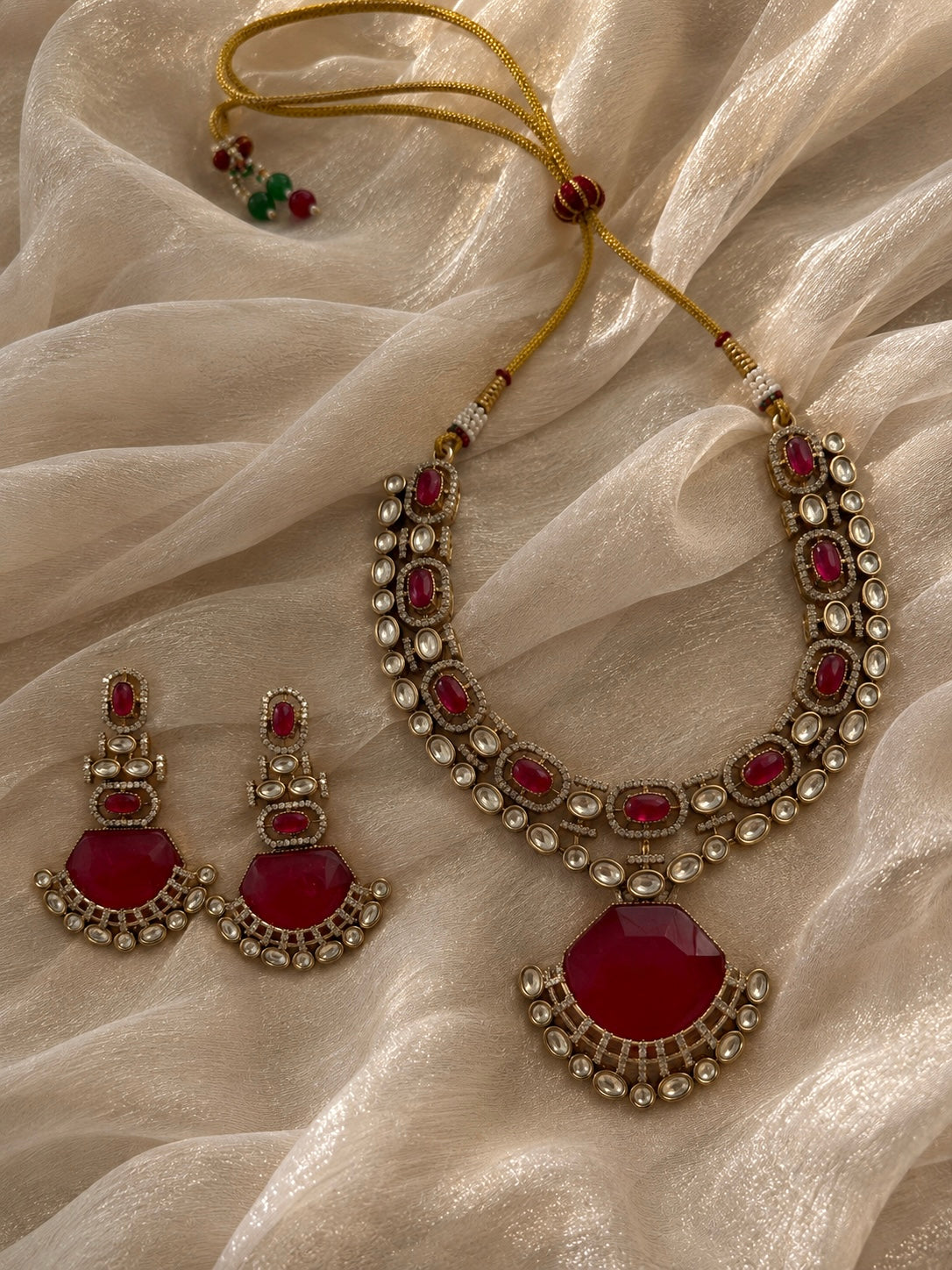 Polki Quarz Taşlı Designer Set