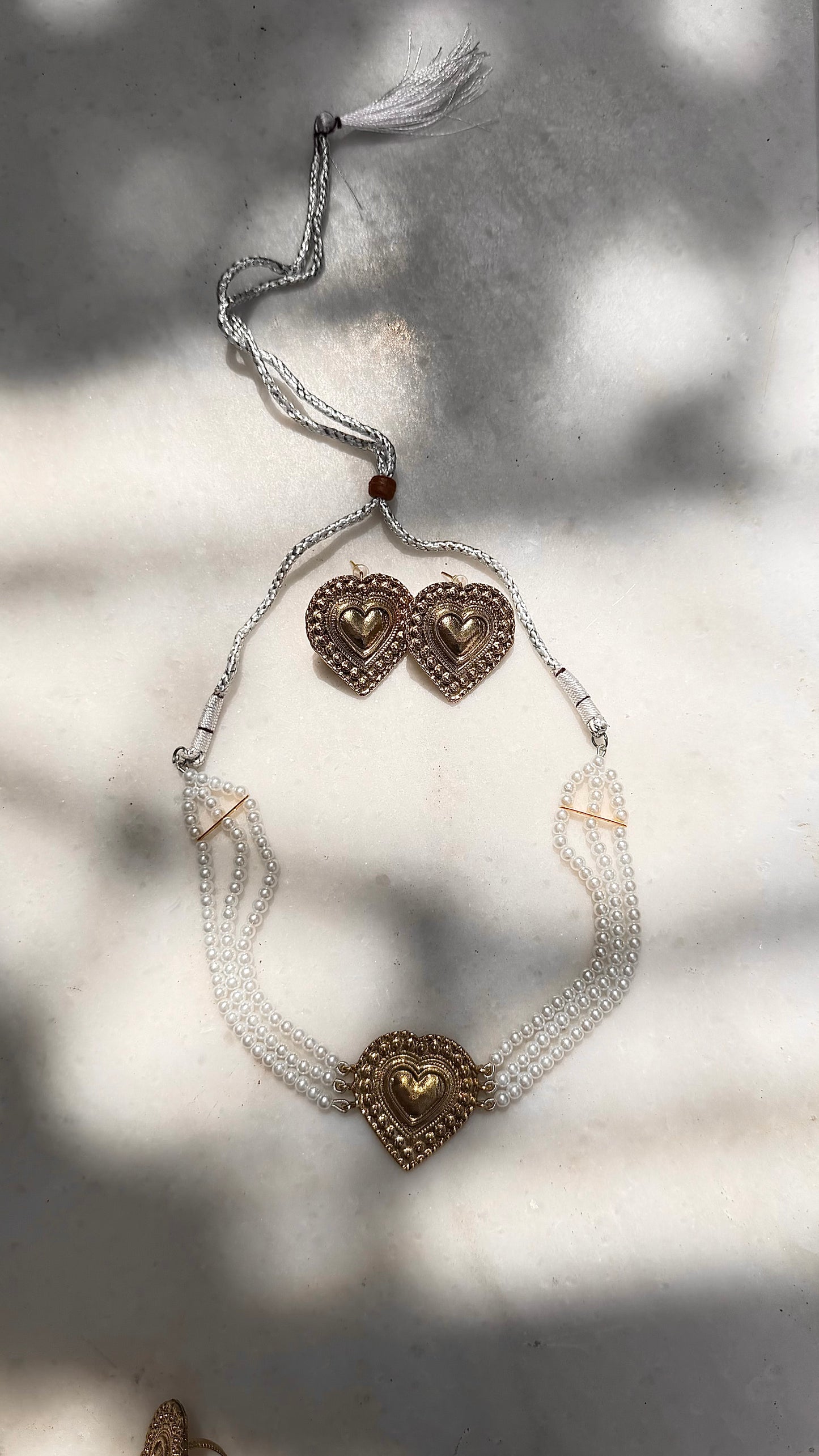 Kalp Vintage İnci Set