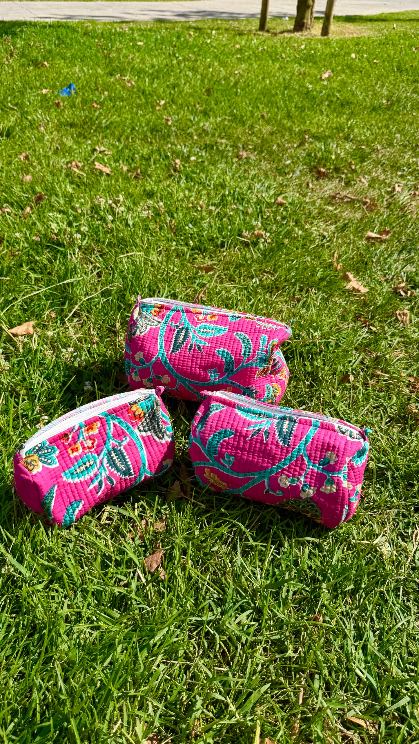 Çiçek detaylı Jaipuri Make-up Bags