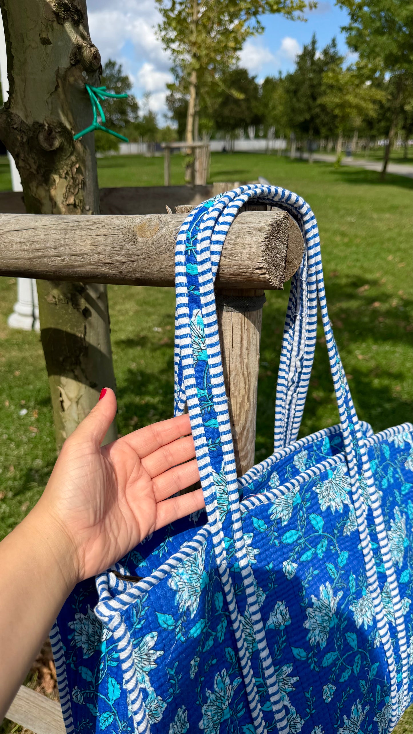 Hint Desenli Jaipuri Tote Çanta