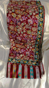 Bordo Klasik Kaşmir İşlemeli Şal