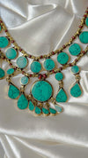 Firuze Afgan Handmade Kolye
