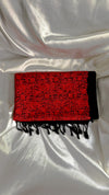 Kırmızı Pashmina Full Jaal İşlemeli Şal
