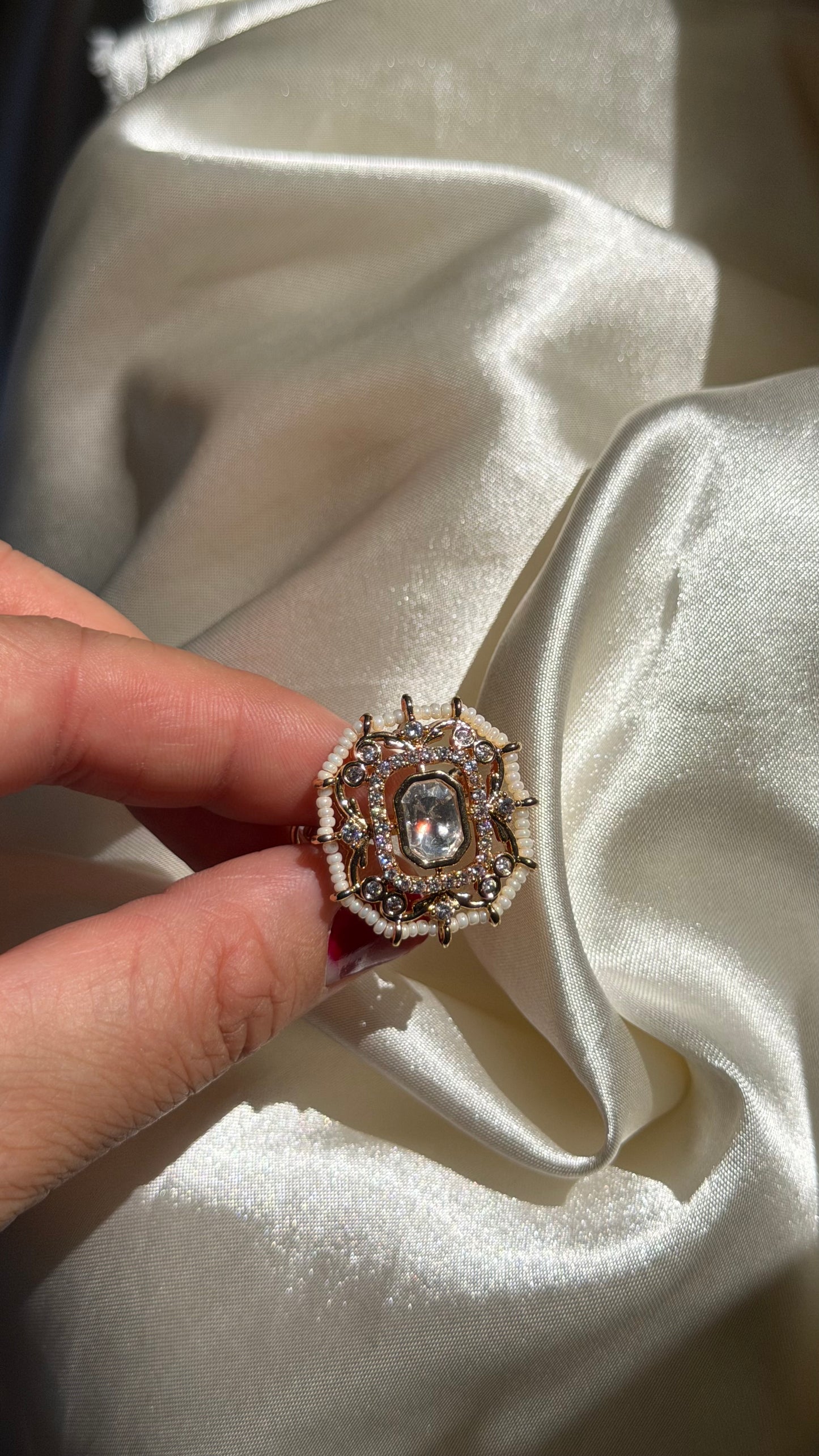 Polki Pearl Ring
