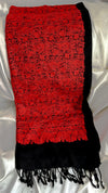Kırmızı Pashmina Full Jaal İşlemeli Şal