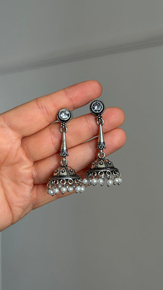 Silver Jhumkas