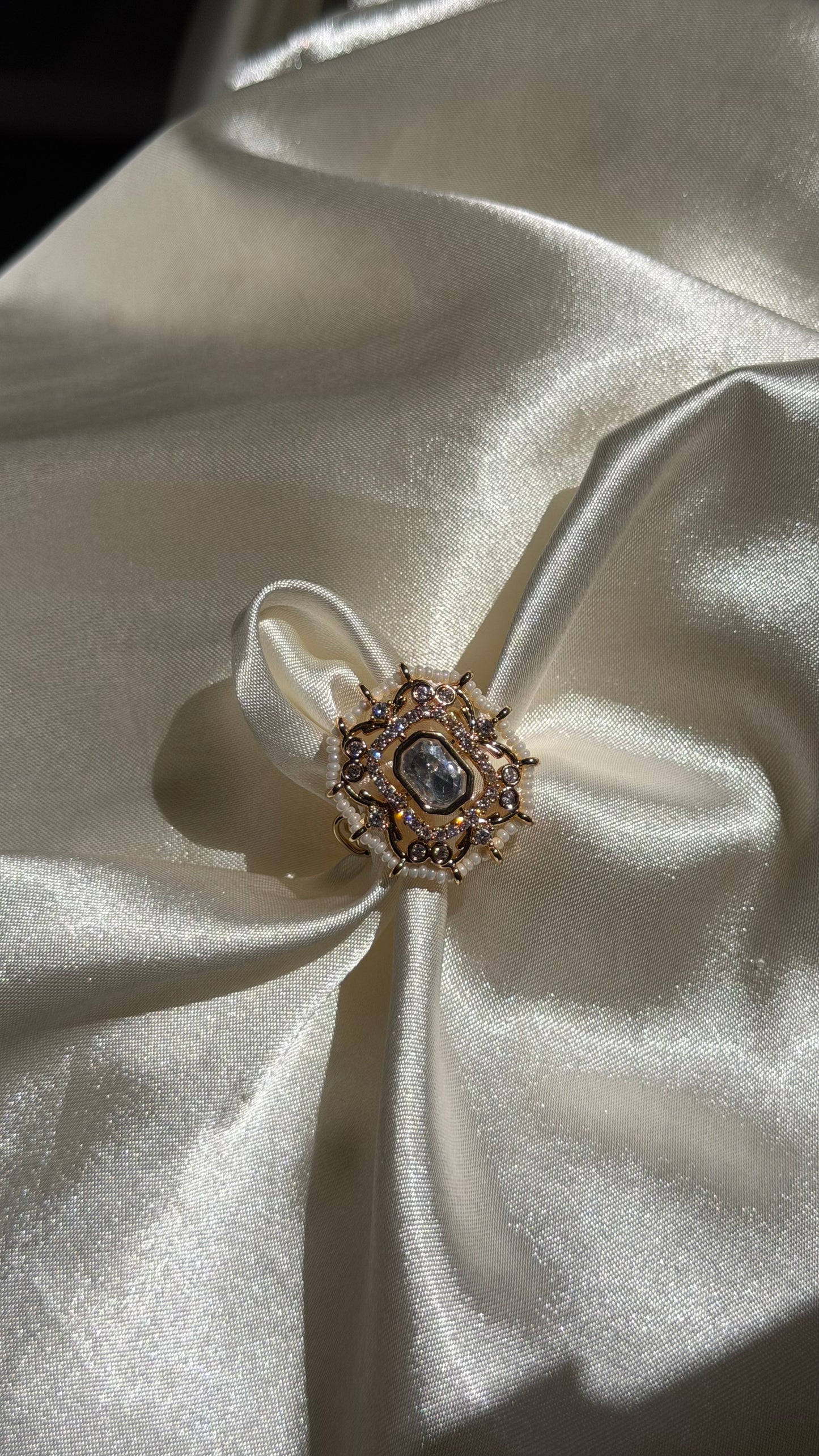 Polki Pearl Ring