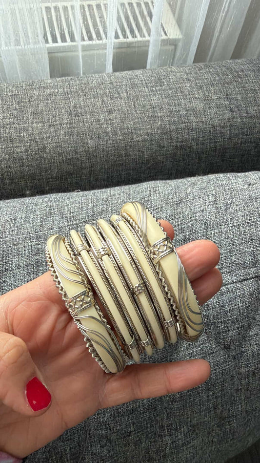 Bone Silver Bangles