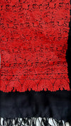Kırmızı Pashmina Full Jaal İşlemeli Şal