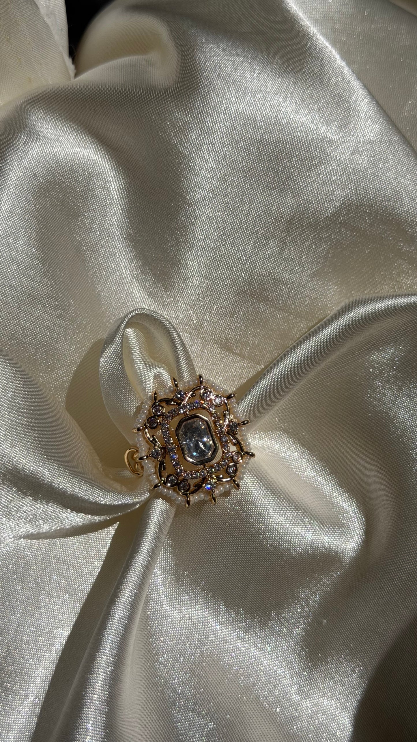 Polki Pearl Ring