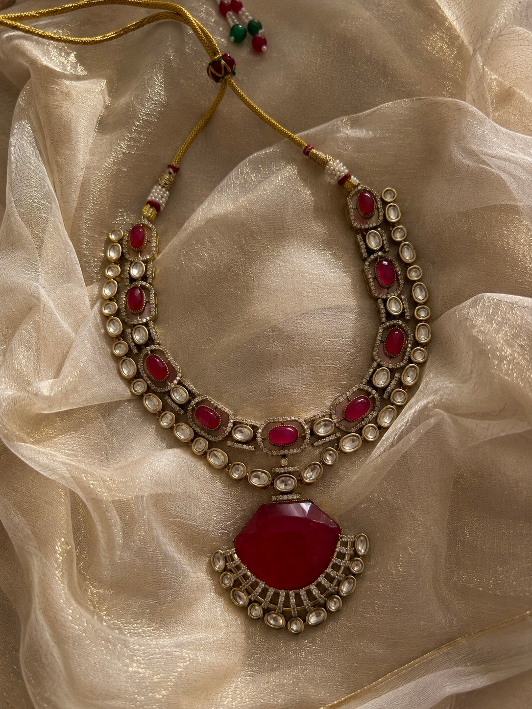 Polki Quarz Taşlı Designer Set