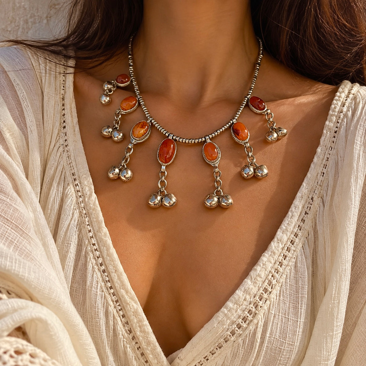 Boho Akik Antika Kolye