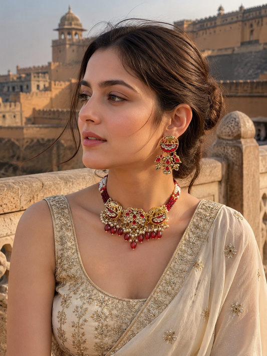 Fil Boncuklu Choker Kolye