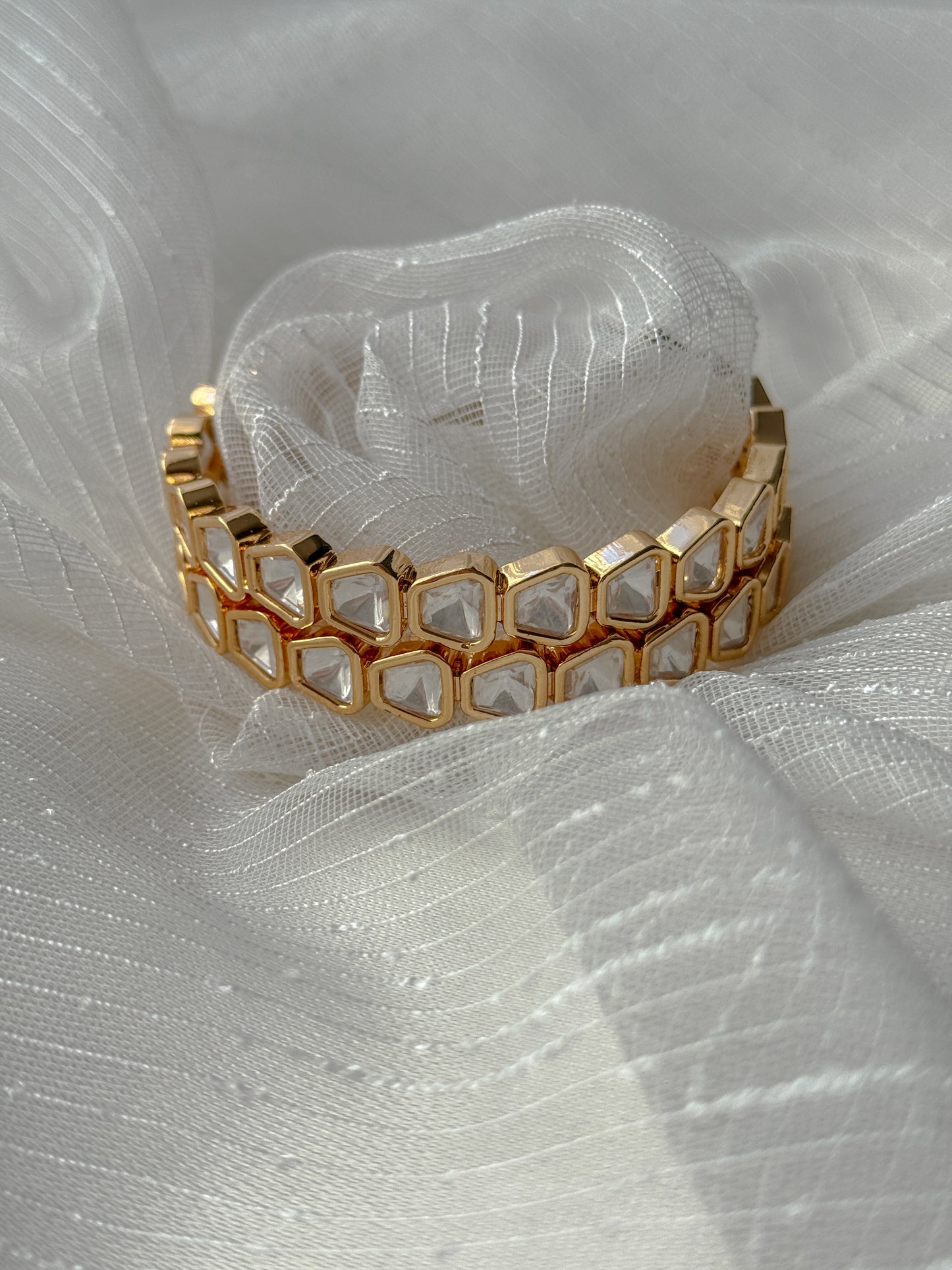 Mozanit Gold Kaplama Bilezik